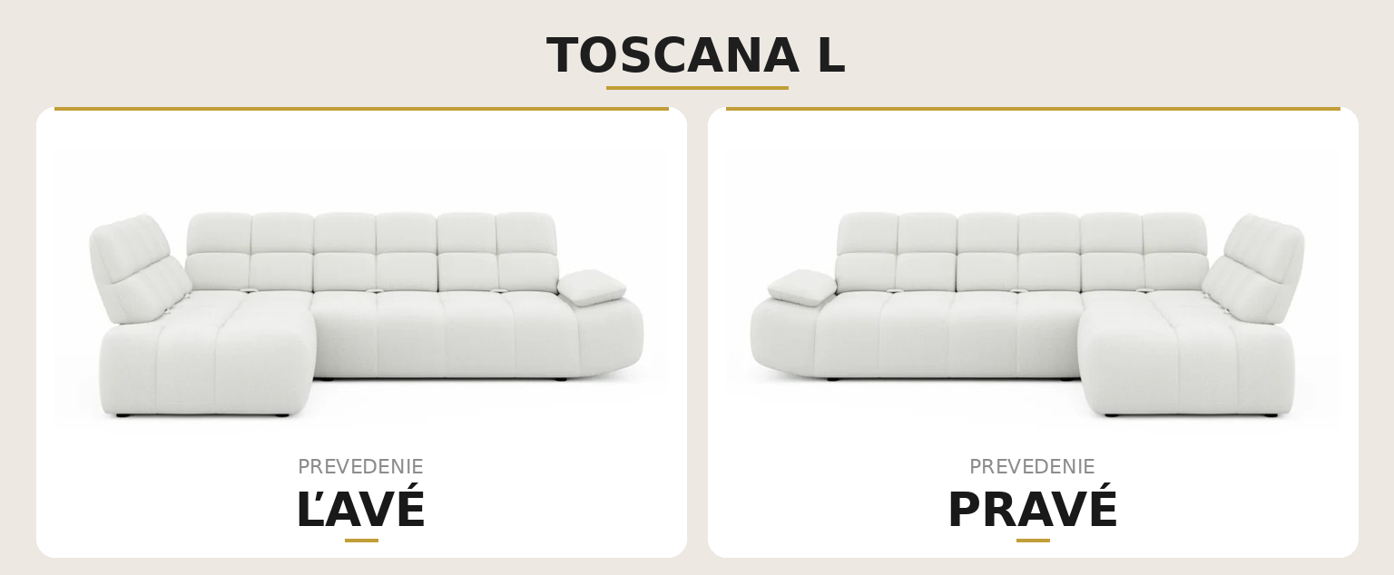 Sedacia súprava TOSCANA L – ľavé a pravé prevedenie